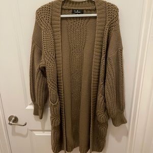 Balloon sleeve long cardigan